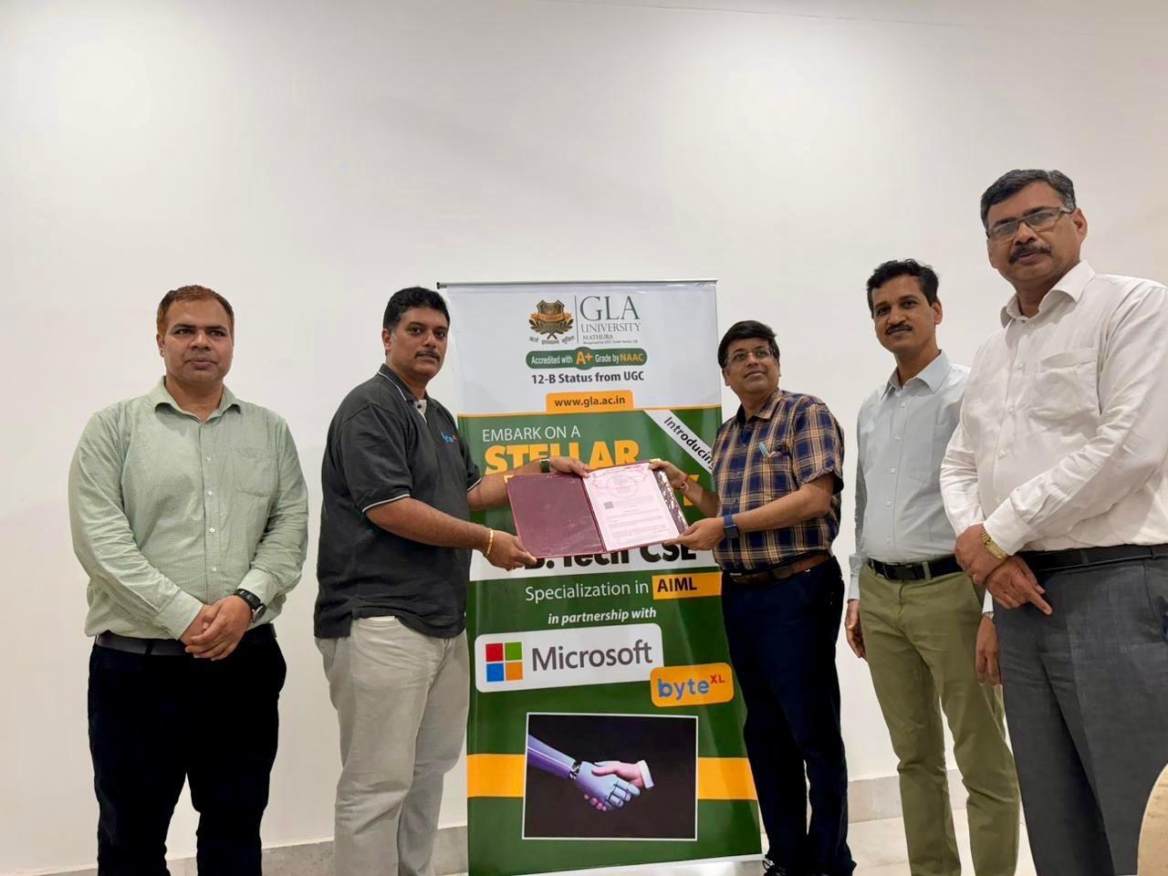 Meeting Industry Standards: GLA becomes the first university in UP to collaborate with Microsoft and byteXL to offer B.Tech in AI and Machine Learning