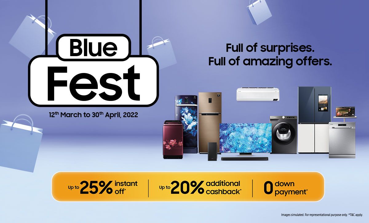 Upgrade Your Home with Samsung Consumer Durables During 'Blue Fest’; Get up to 20% Cashback, Limited Period Special Offers & More