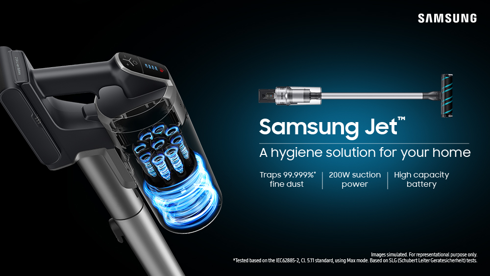 Samsung Launches High-Performance Premium Jet™ Cordless Stick Vacuum Cleaners in India That Trap 99.999% of Fine Dust & Allergens