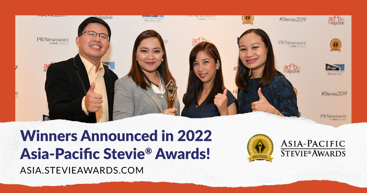 Winners in the 2022 Asia-Pacific Stevie® Awards Announced