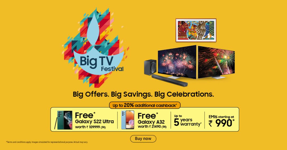 Samsung ‘Big TV Festival’ Gets Bigger Than Ever This Festive Season; Get Never Before Assured Gifts, Cashback & More