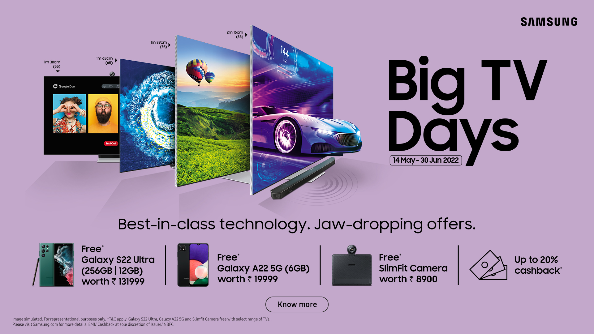 ‘Samsung Big TV Days’ Gets Bigger & Better Than Ever with Exciting Offers and Assured Gifts on Big Screen TVs