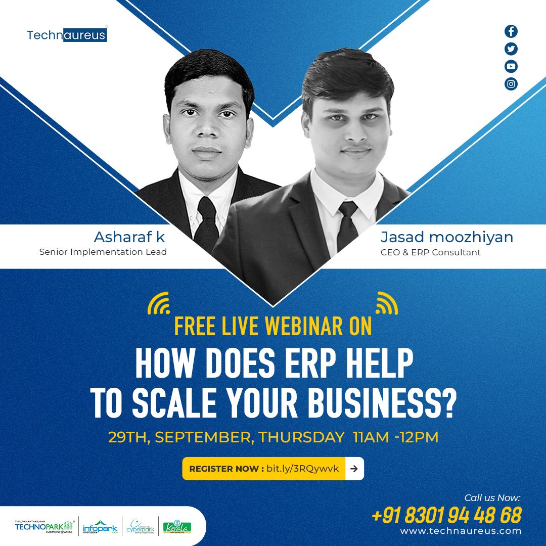 Webinar by Kerala IT Parks on ‘How does ERP help to scale your business’