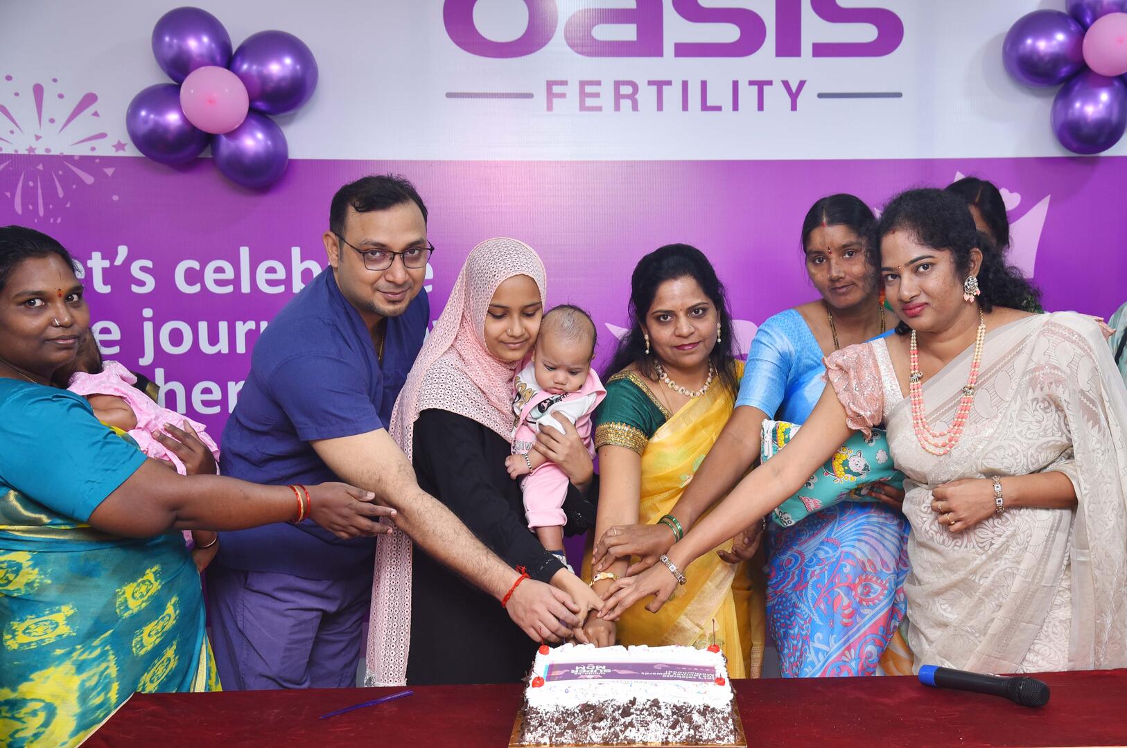 Oasis Fertility, Kurnool celebrates 2nd year Anniversary by felicitating mom-to-be and IVF babies