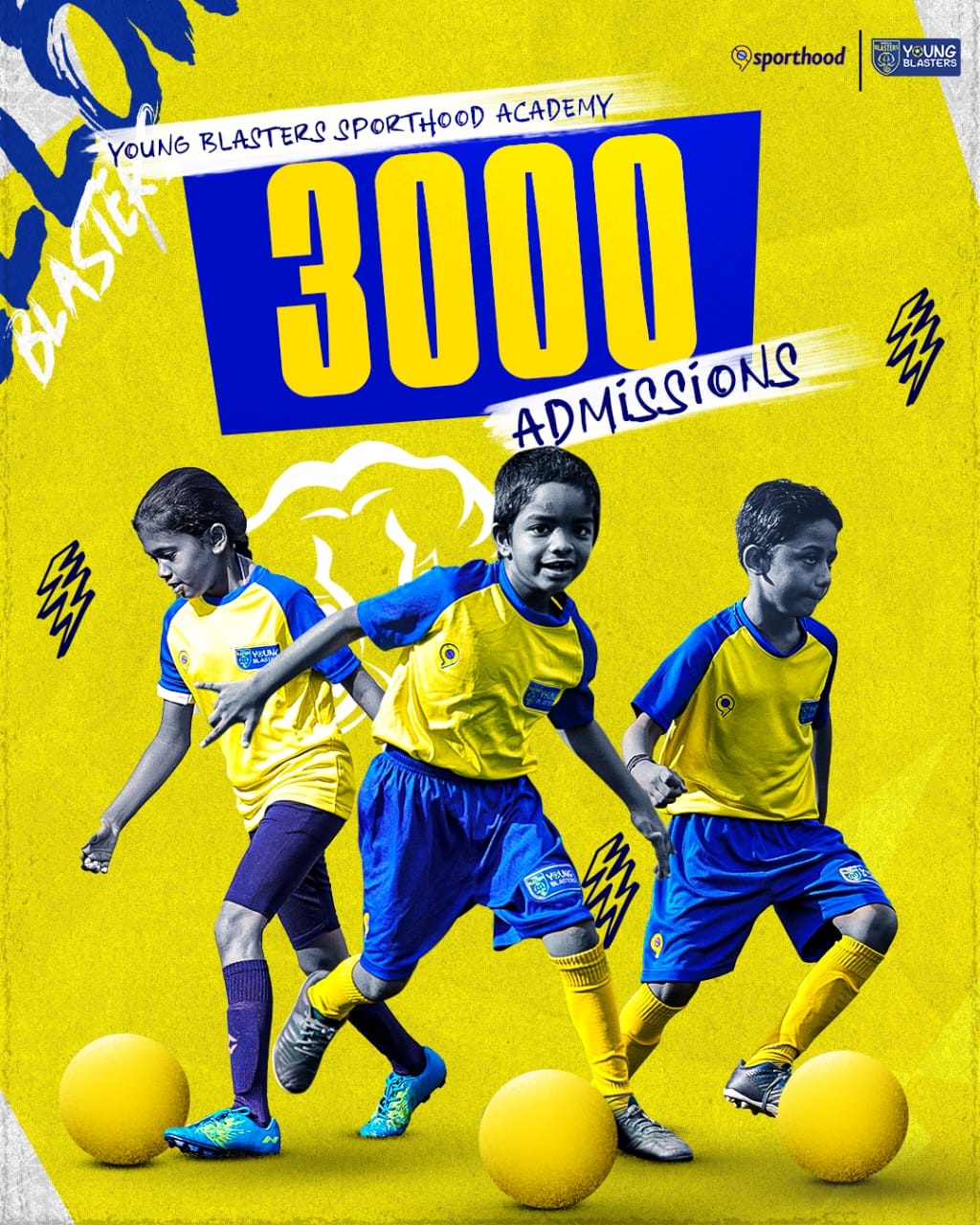 KBFC YOUNG BLASTERS SPORTHOOD ACADEMY CROSSES 3000 ADMISSIONS