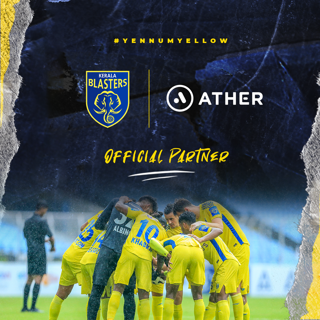 Ather Energy joins Kerala Blasters FC as Official Partner in the ISL 2021-22