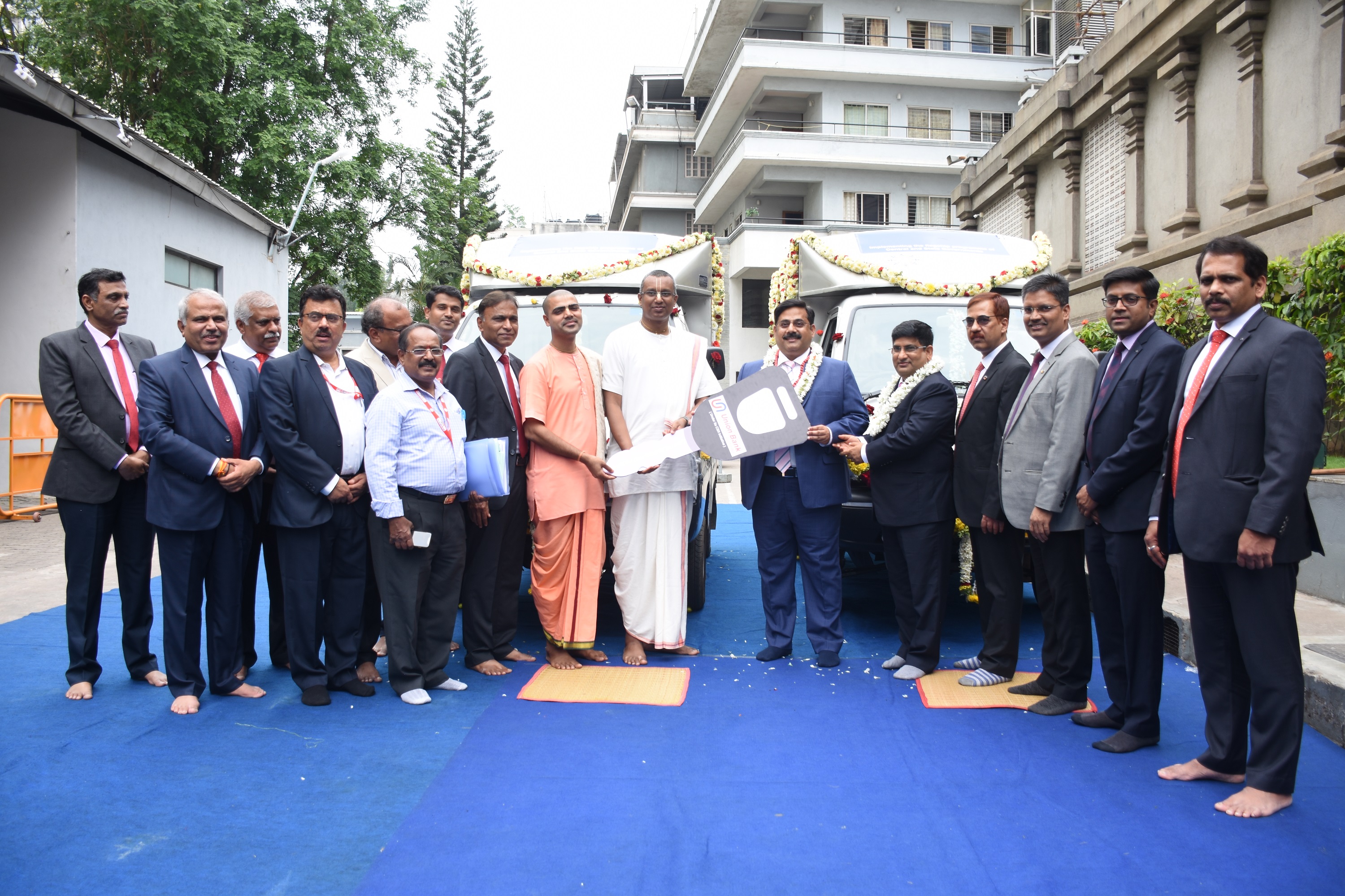 Union Bank of India donates two delivery vehicles to Akshaya Patra Foundation
