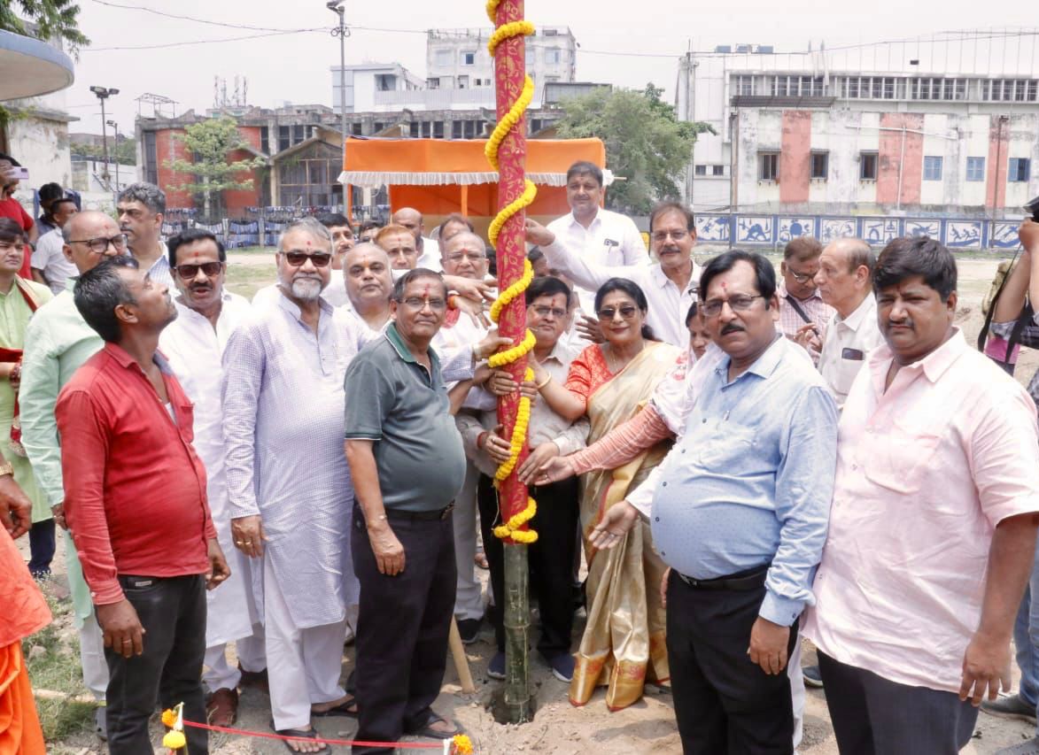 Puja Curtains go up with KHUTI PUJA at Mohammad Ali Park