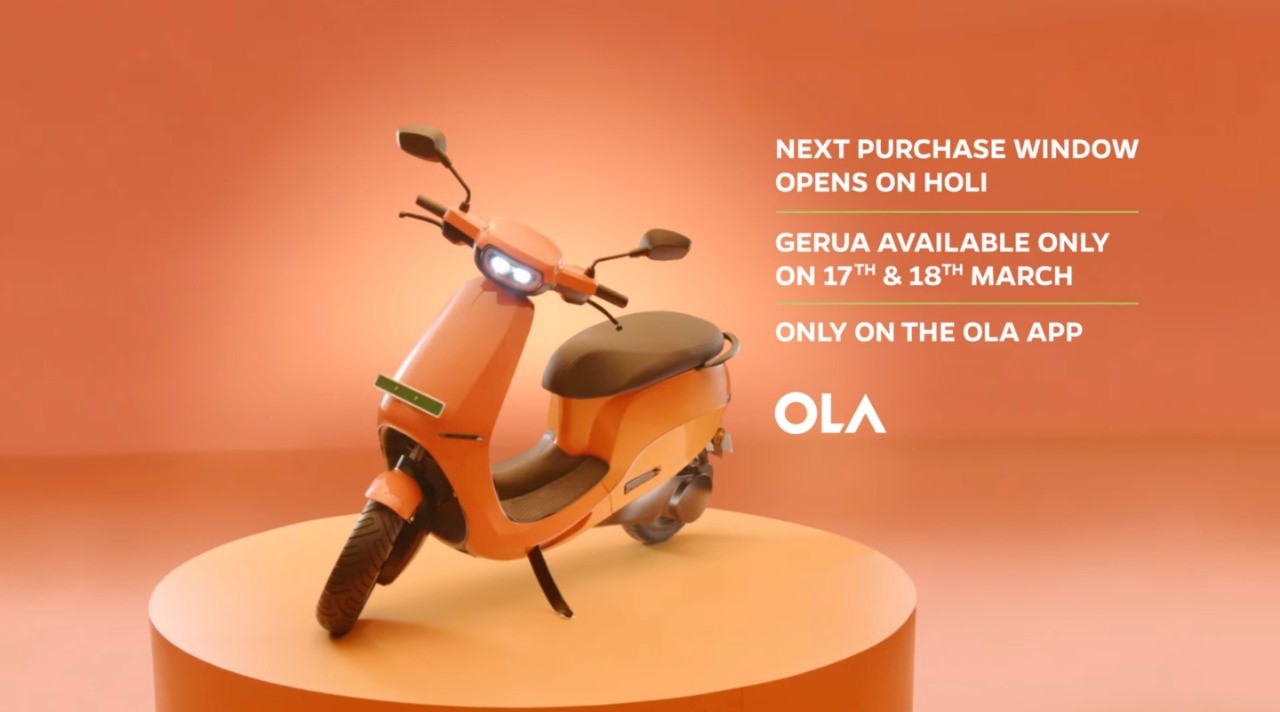 This Holi go ‘Gerua’ with Ola S1 Pro Ola opens next purchase window for S1 Pro on Holi.  Launches special edition color “Gerua” available only on March 17 & 18!