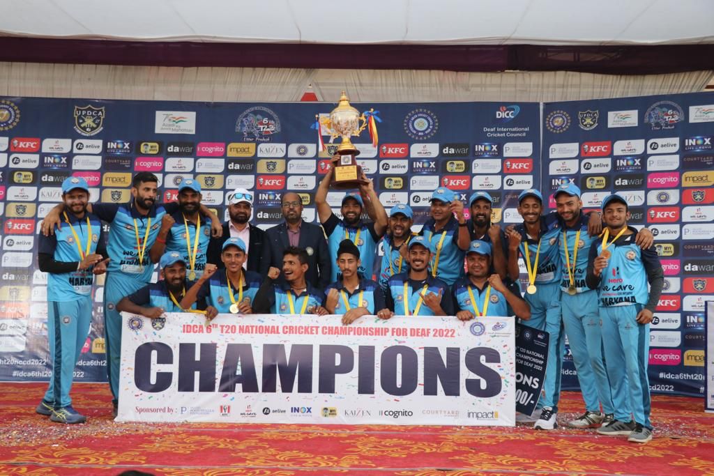 Haryana became champion of the 6th IDCA T20 National Cricket Championship 2022 for the Deaf