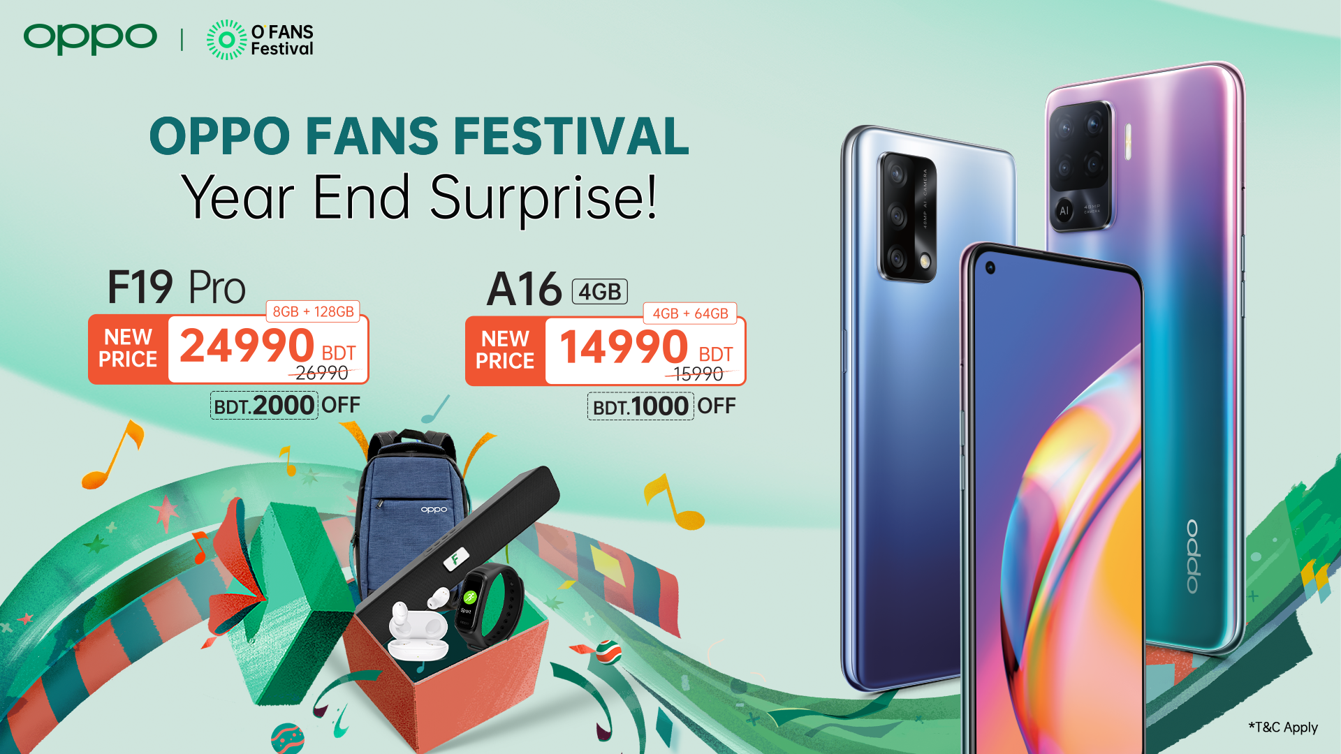 Year-end new bonanza Price Offer for OPPO users and fans of F19 Pro and A16(4GB)