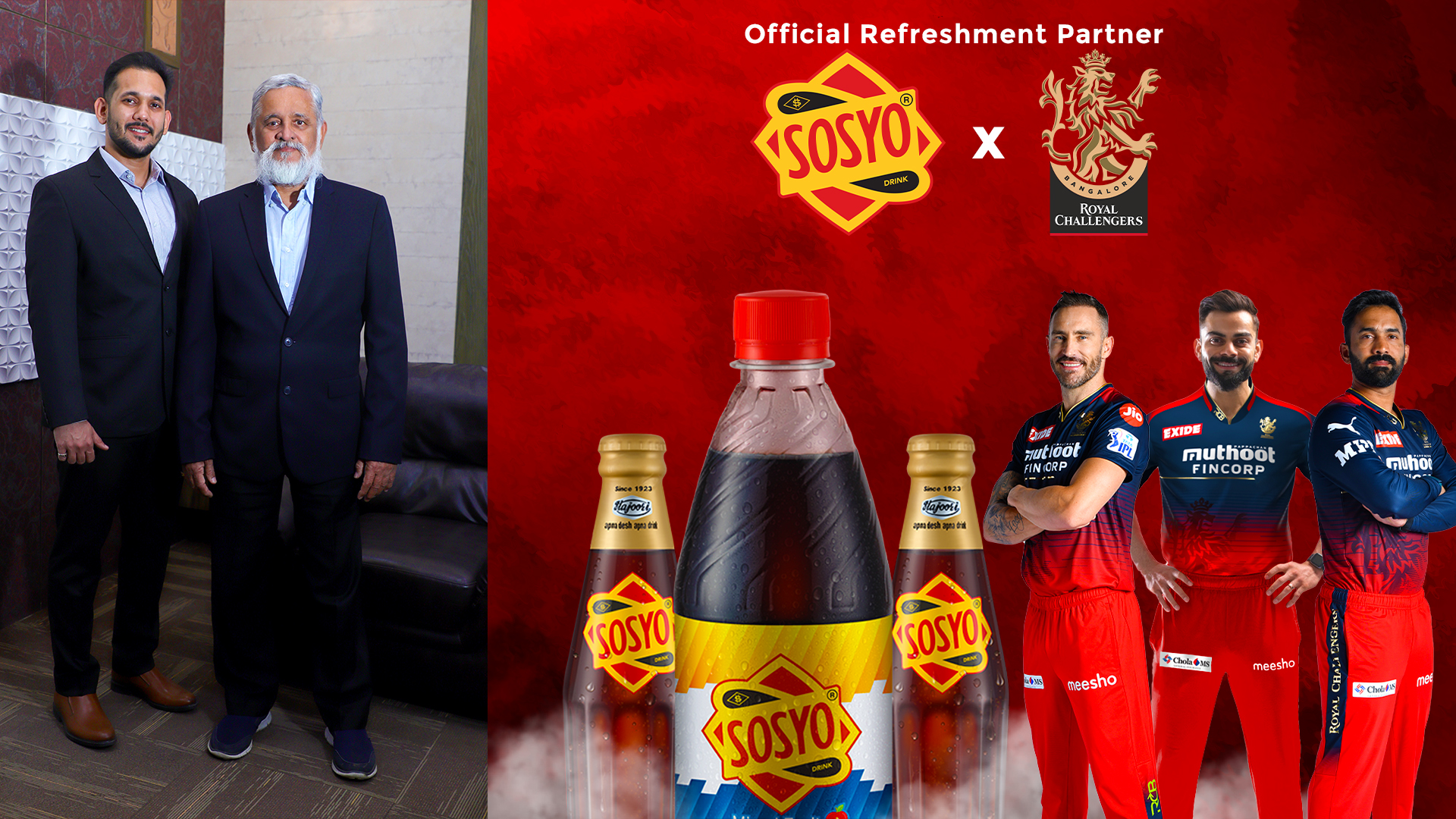 Sosyo Hajoori Beverages Announces Partnership with Royal Challengers Bangalore as their official refreshment partner