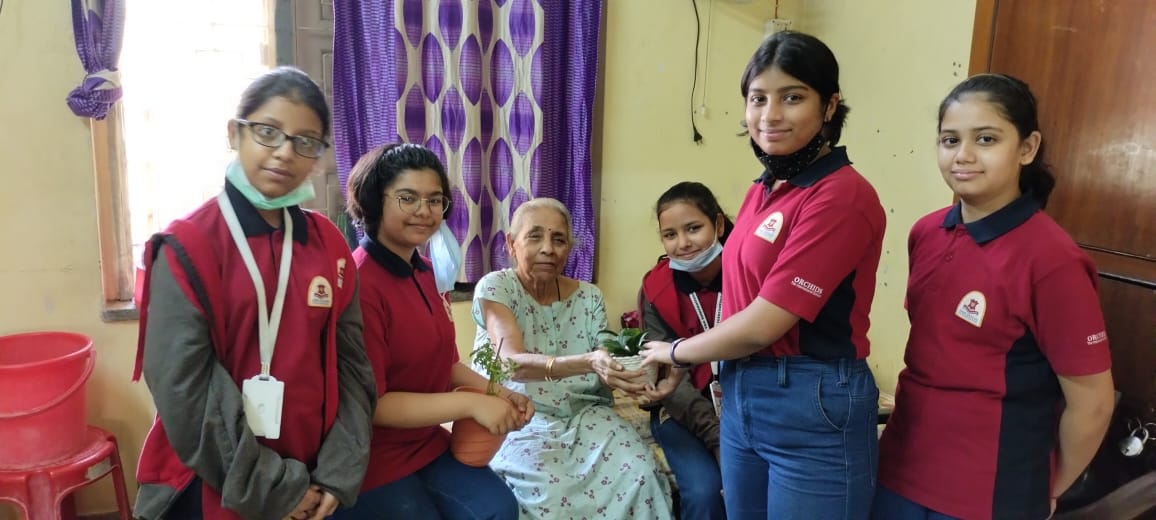 Students of Acharya Tulsi Academy Orchids The International School spread a green message with senior citizens on World NGO Day