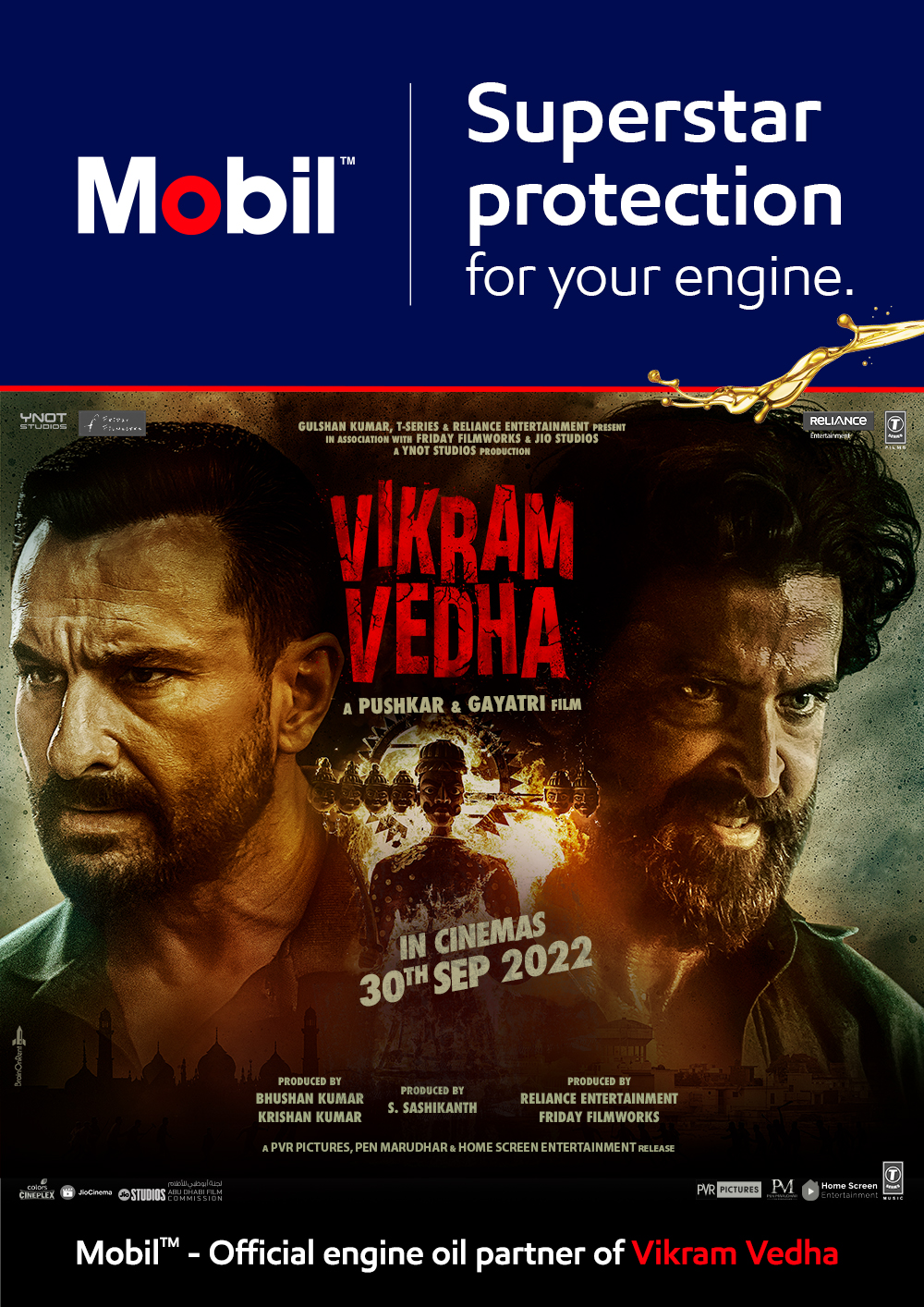 Mobil associates with ‘Vikram Vedha’, the most awaited action thriller
