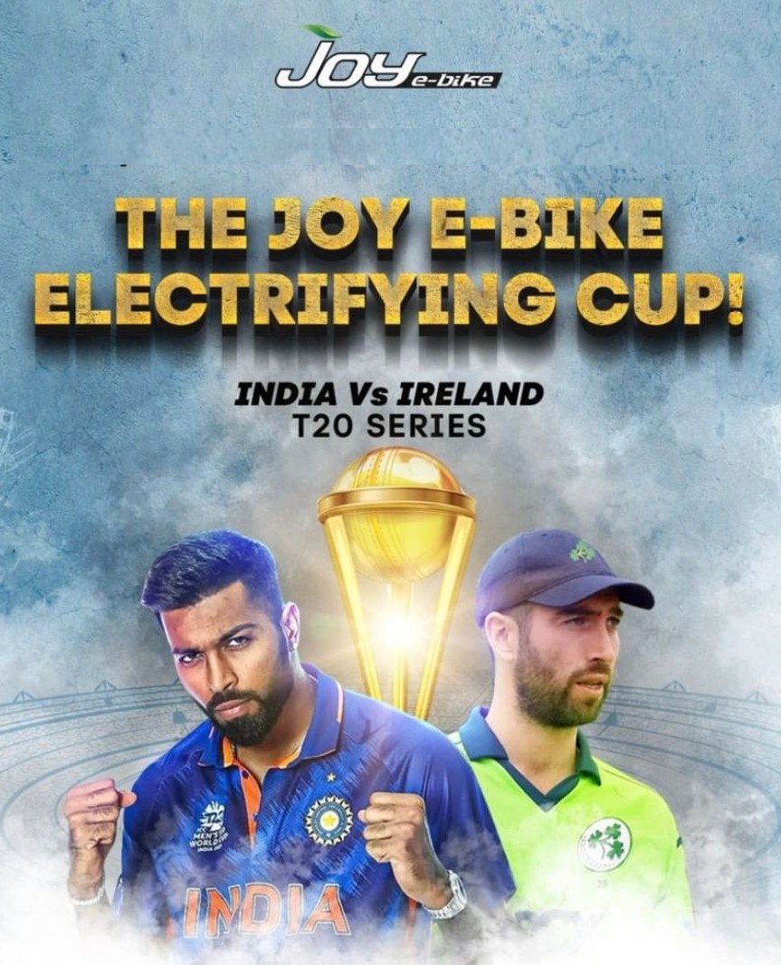 Joy E-Bike strengthens its relationship with Cricket; teams up to become the Title- ‘Joy E Bike Powered By’ sponsor of the India Tour of Ireland 2022