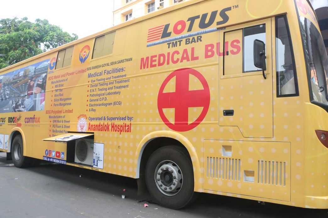 Launch of Lotus TMT Medical Bus as 1st of its kind in Eastern India held at Anandalok Hospital (Saltlake)