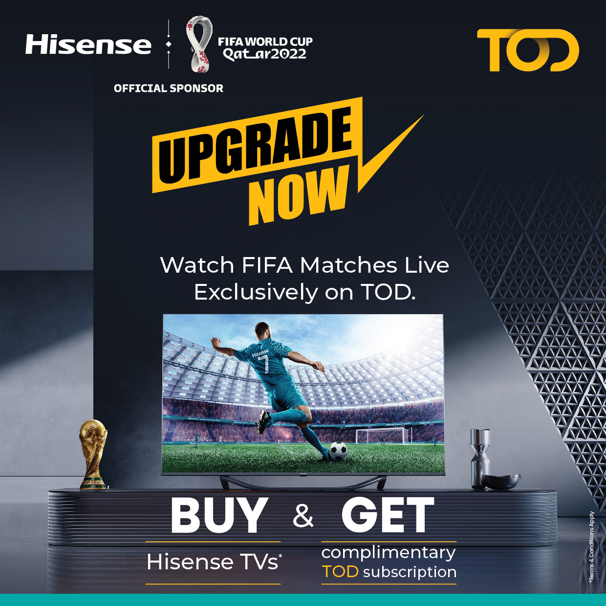 HISENSE PARTNERS WITH TOD, MENA’S NEW OTT PLATFORM TO PROVIDE CUSTOMERS WITH ACCESS TO WATCH LIVE  FIFA WORLD CUP 2022TM