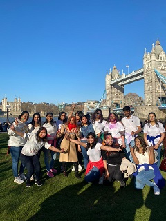 Holi, the Festival of Colours celebrated at the Tower Bridge of London