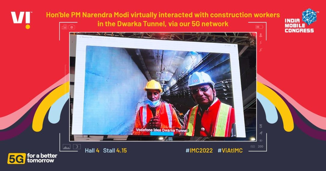 Hon’ble Prime Minister of India Shri Narendra Modi interacts with Construction Workers of Delhi Metro Tunnel on Vi 5G Digital Twin, designed for Worker Safety in India
